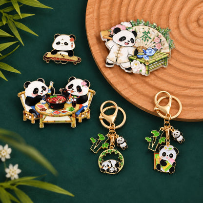 Cute Panda Magnets, Pins & Keychains