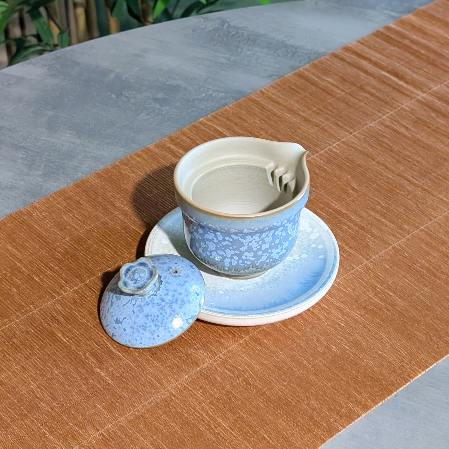 'Blue Aurora' keramický Easy Gaiwan s podšálkem