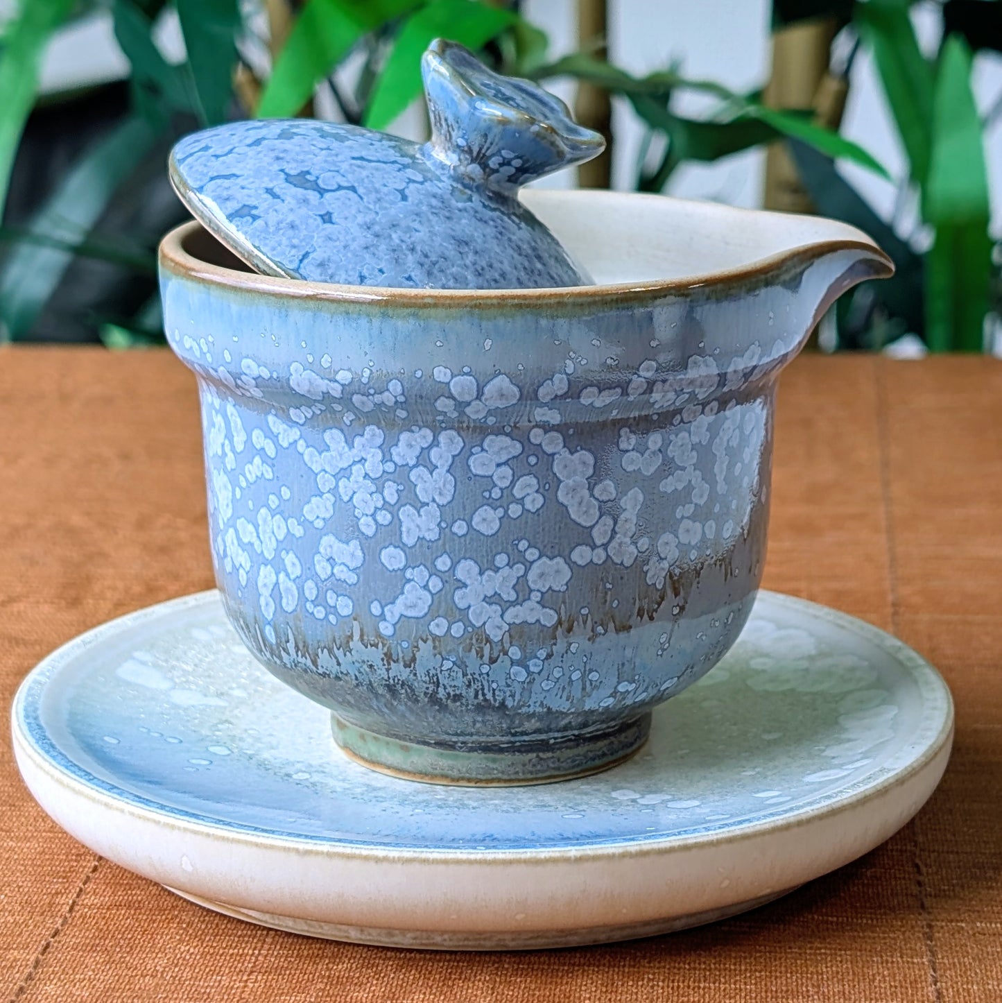 'Blue Aurora' keramický Easy Gaiwan s podšálkem