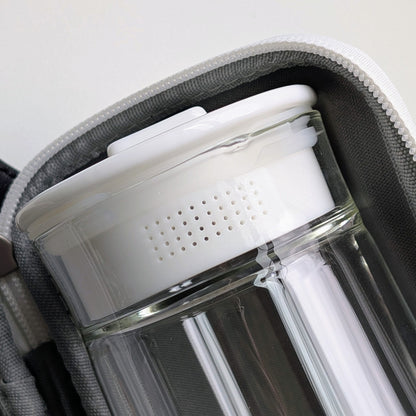 Glass & Porcelain Tea Maker, Travel Tea Set with 2 Cups