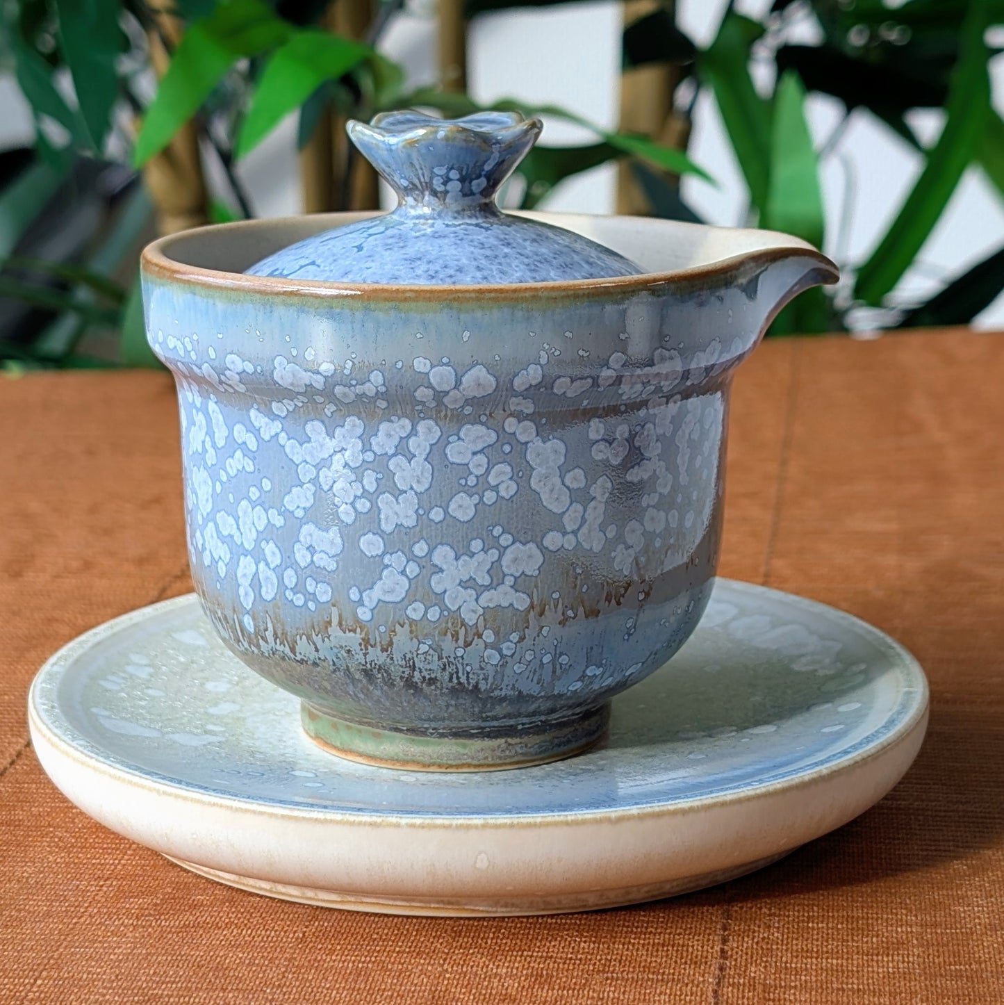 'Blue Aurora' keramický Easy Gaiwan s podšálkem