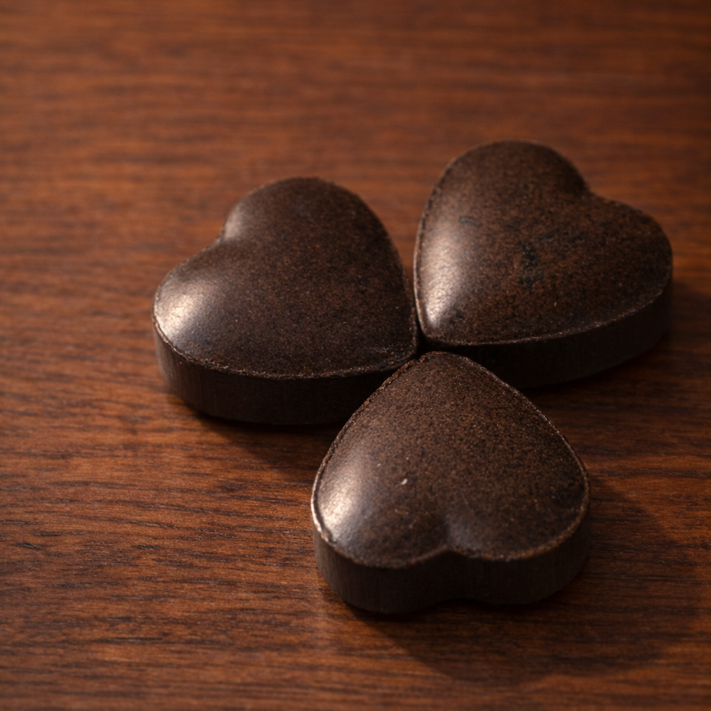 heart shaped ripe pu erh tea paste
