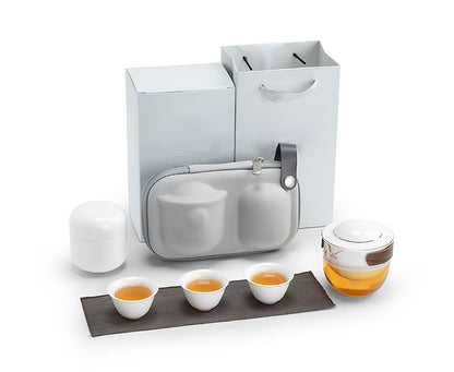 'Rotation' Tea Maker Set with Cups & Jar + Protective Travel Case
