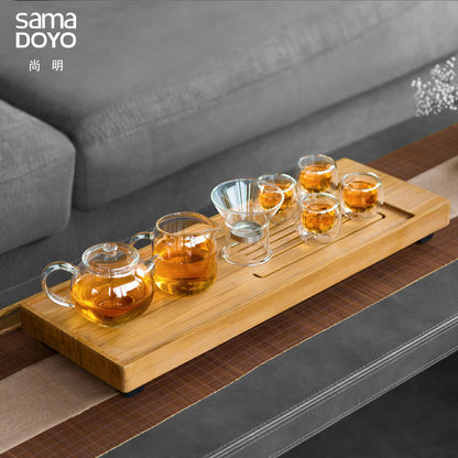 Mesa de té/bandeja de bambú