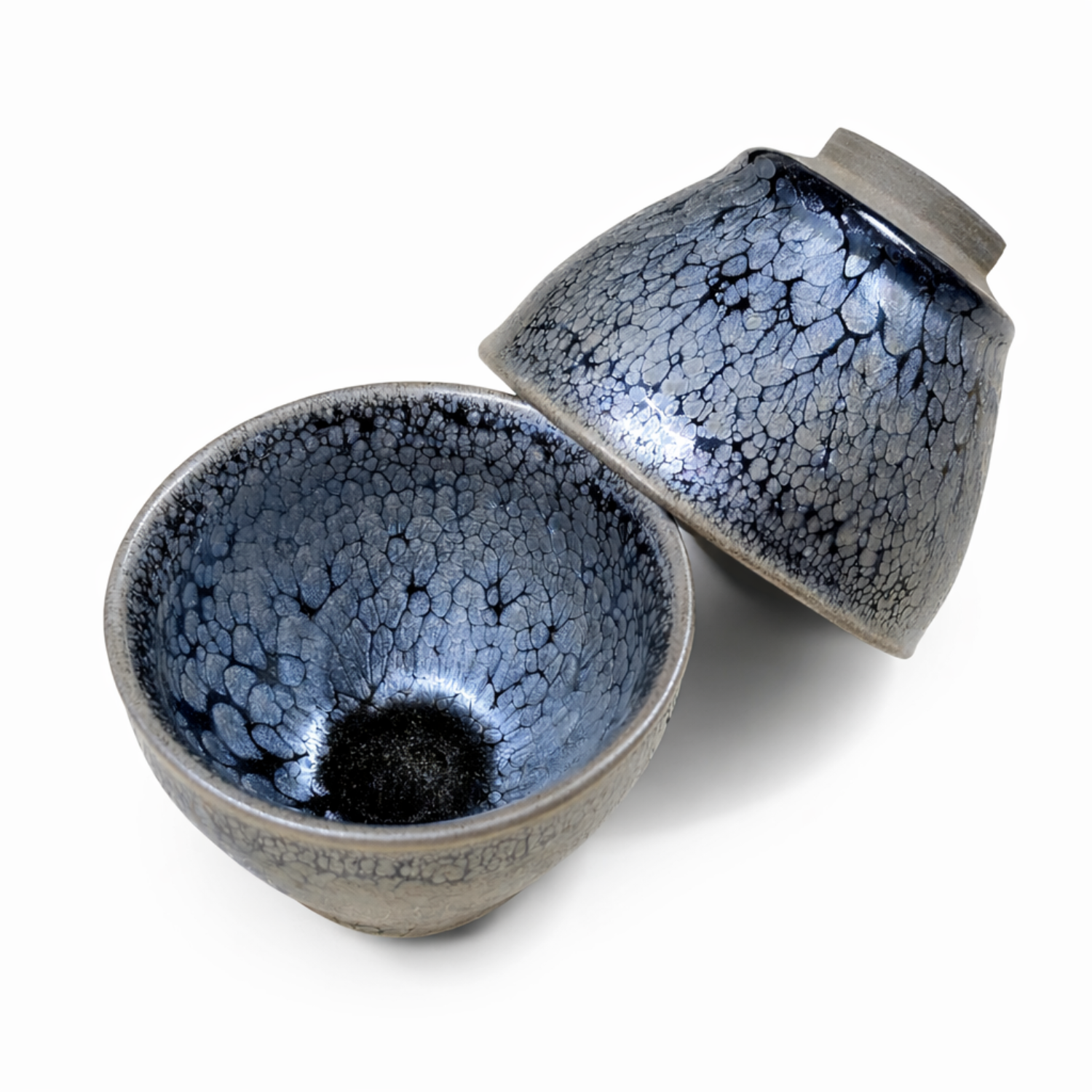 blue glazed tenmoku tea cup