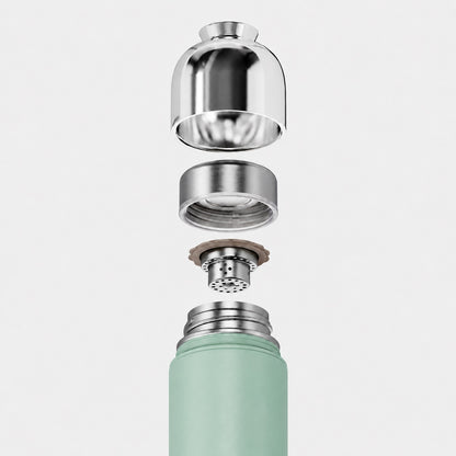 Green Insulated Water/Tea Bottle with Filter & Integrated Cup 400ml