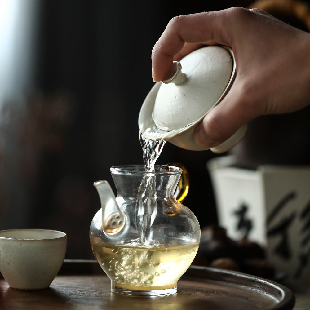 White Ceramic Gaiwan Tea Set with 2 Cups