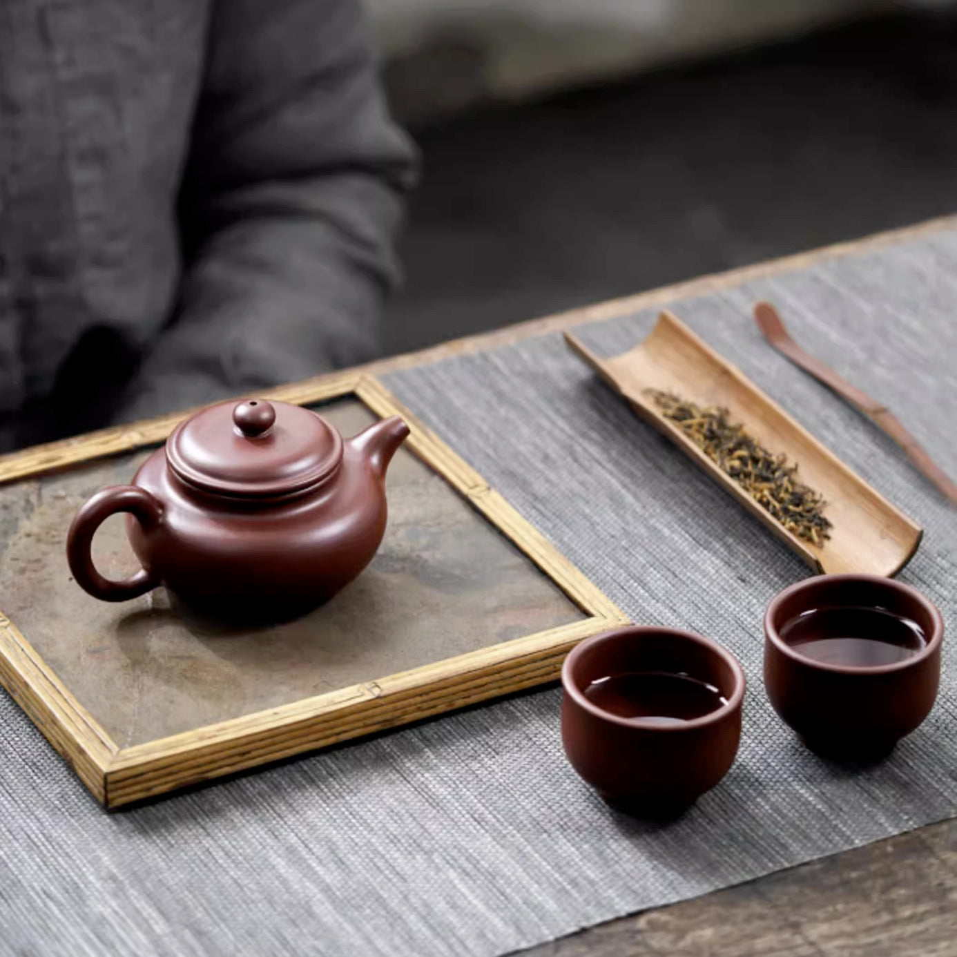 fang hu zisha teapot set