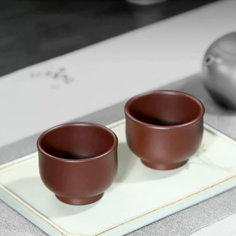 purple clay yixing tea cups