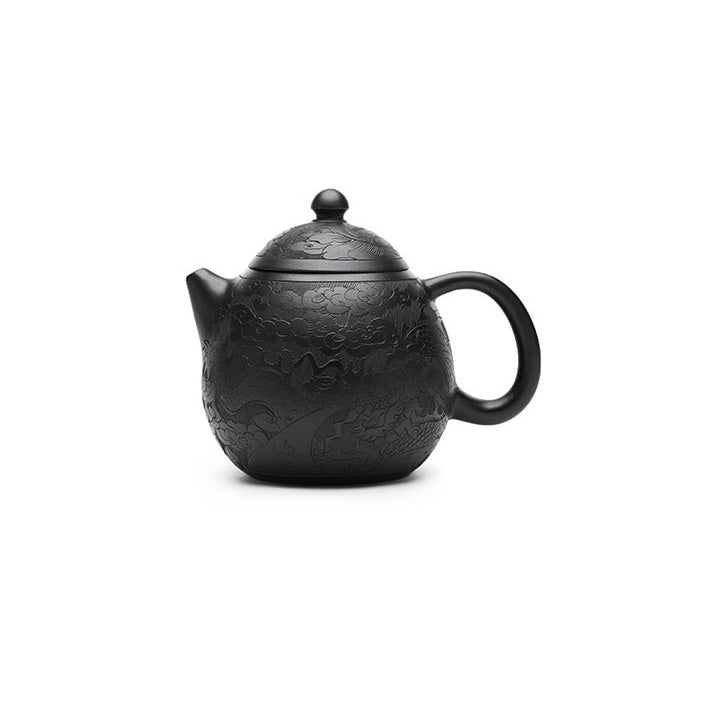 Black Clay Yixing Teapot 'Dragon Egg' by Hui Fang Shen 220ml