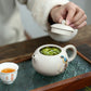 white yixing teapot
