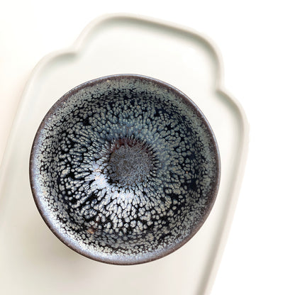 'Silver Oil Spot' Tenmoku Tea Cup
