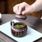 Grote Yixing-theeset van paarse klei + 2 kopjes met landschapskunst, Lei Fan 260ml