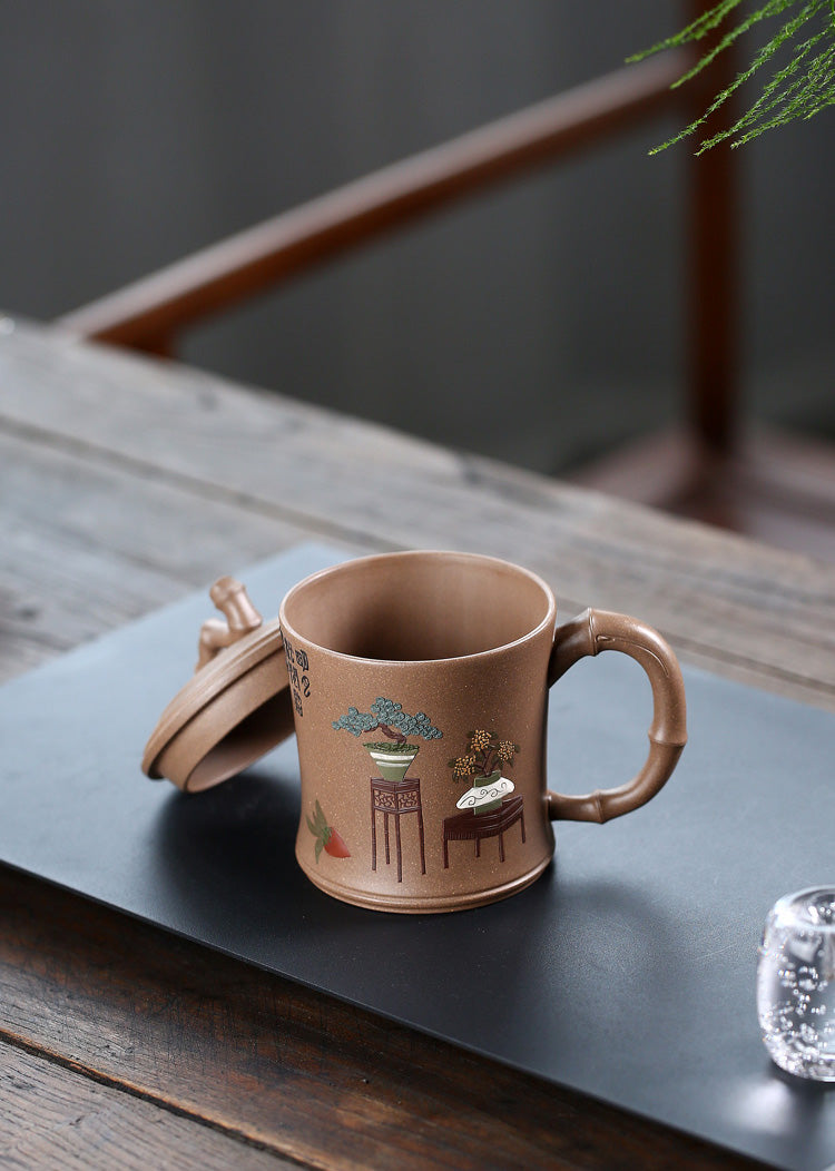 yixing tea mug with painting