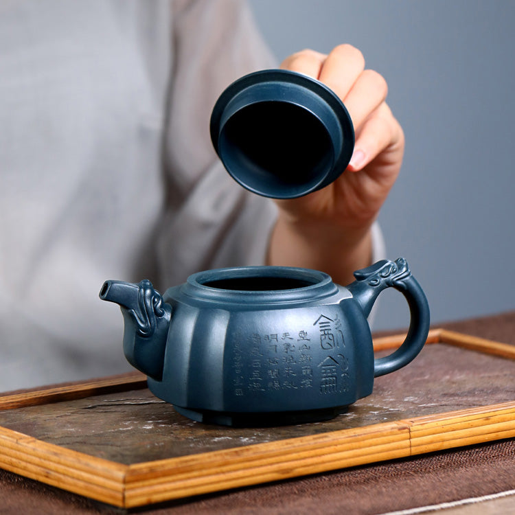Dragon Yixing Teapot, Mo Lu Ni Clay, Ronghua Wu 300ml